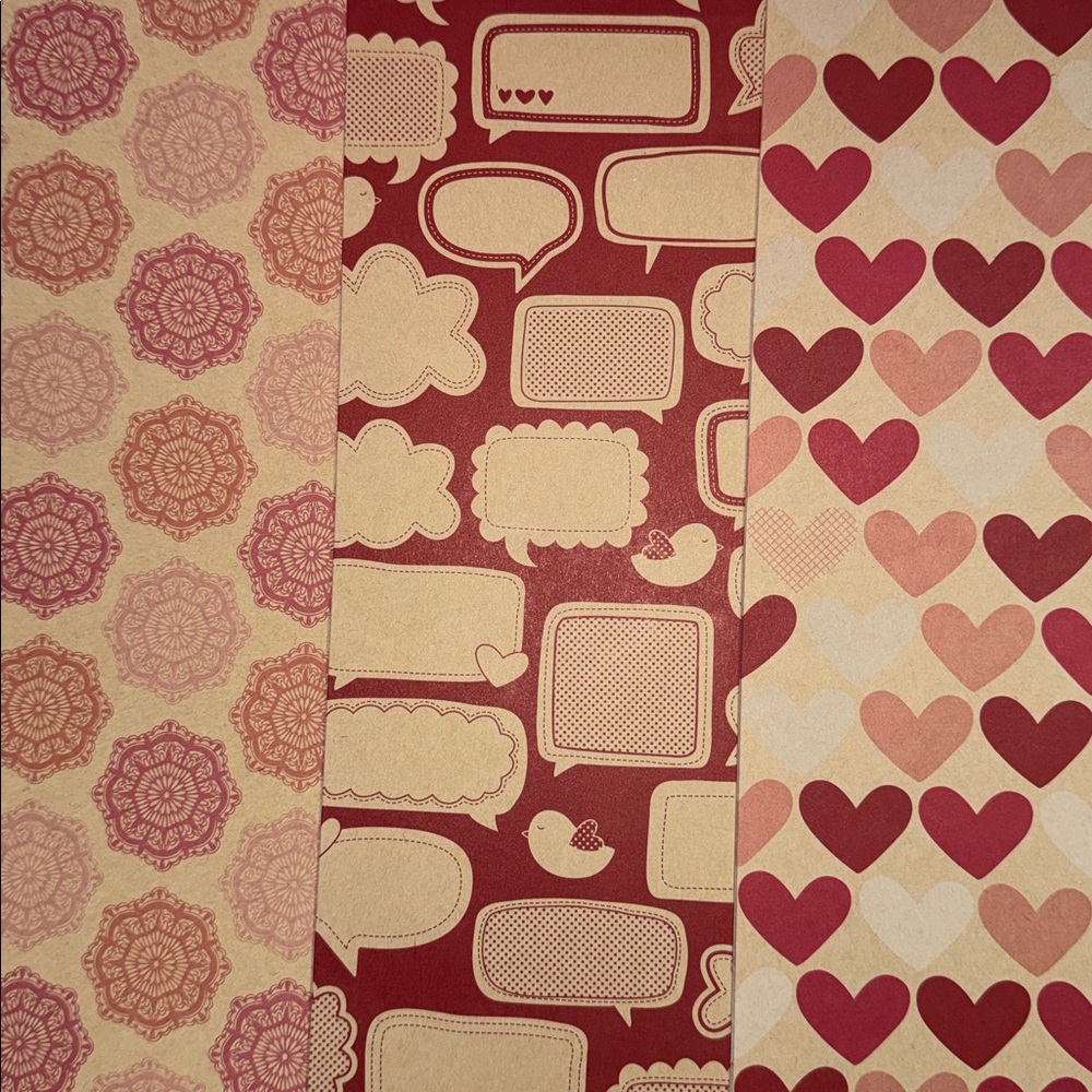 Pebbles 10 pcs 12” x 12” Scrapbooking Paper Craft DIY Memory Book 3 Prints LOVE